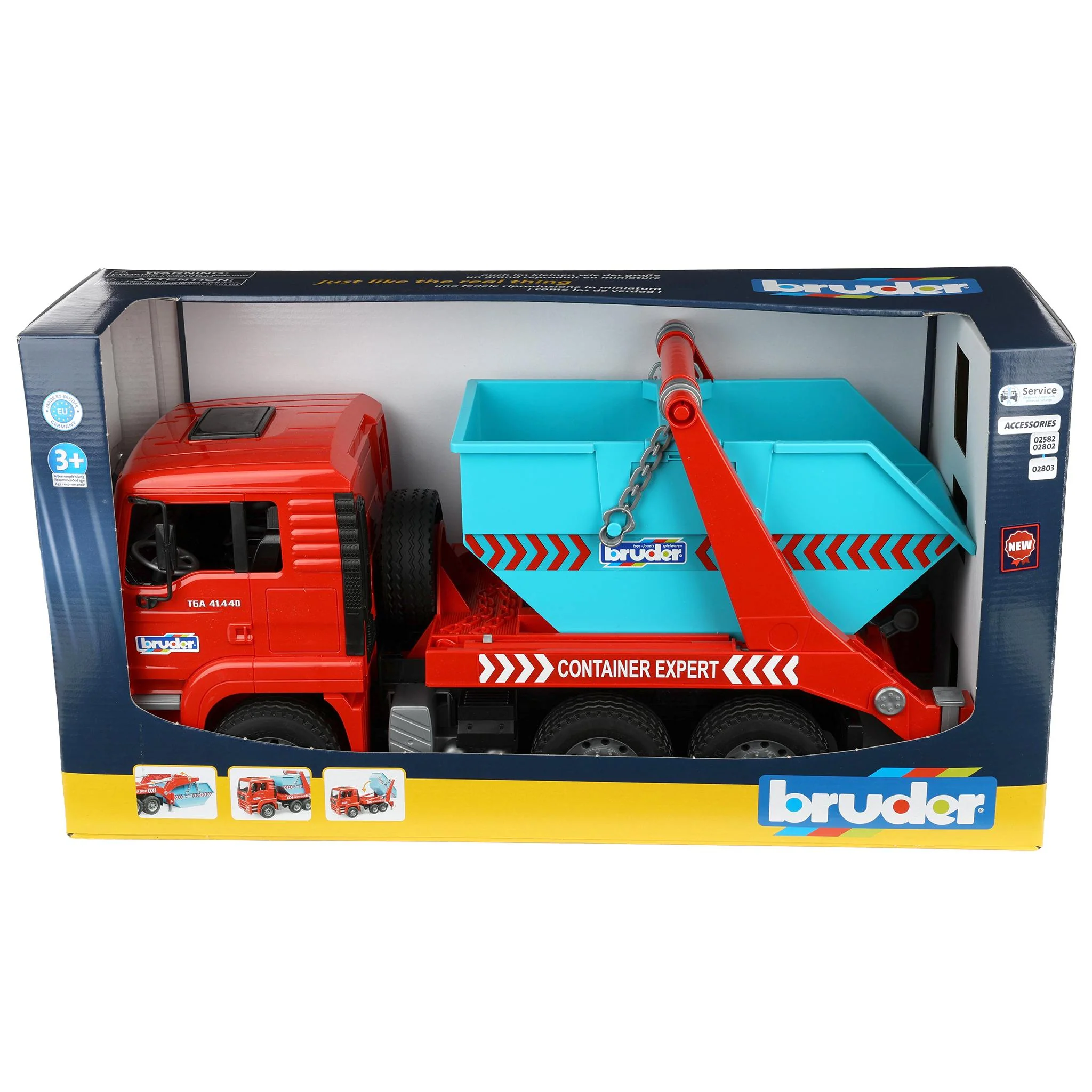 1/16 MAN TGA Skip Loader Container Truck by Bruder - Image 7
