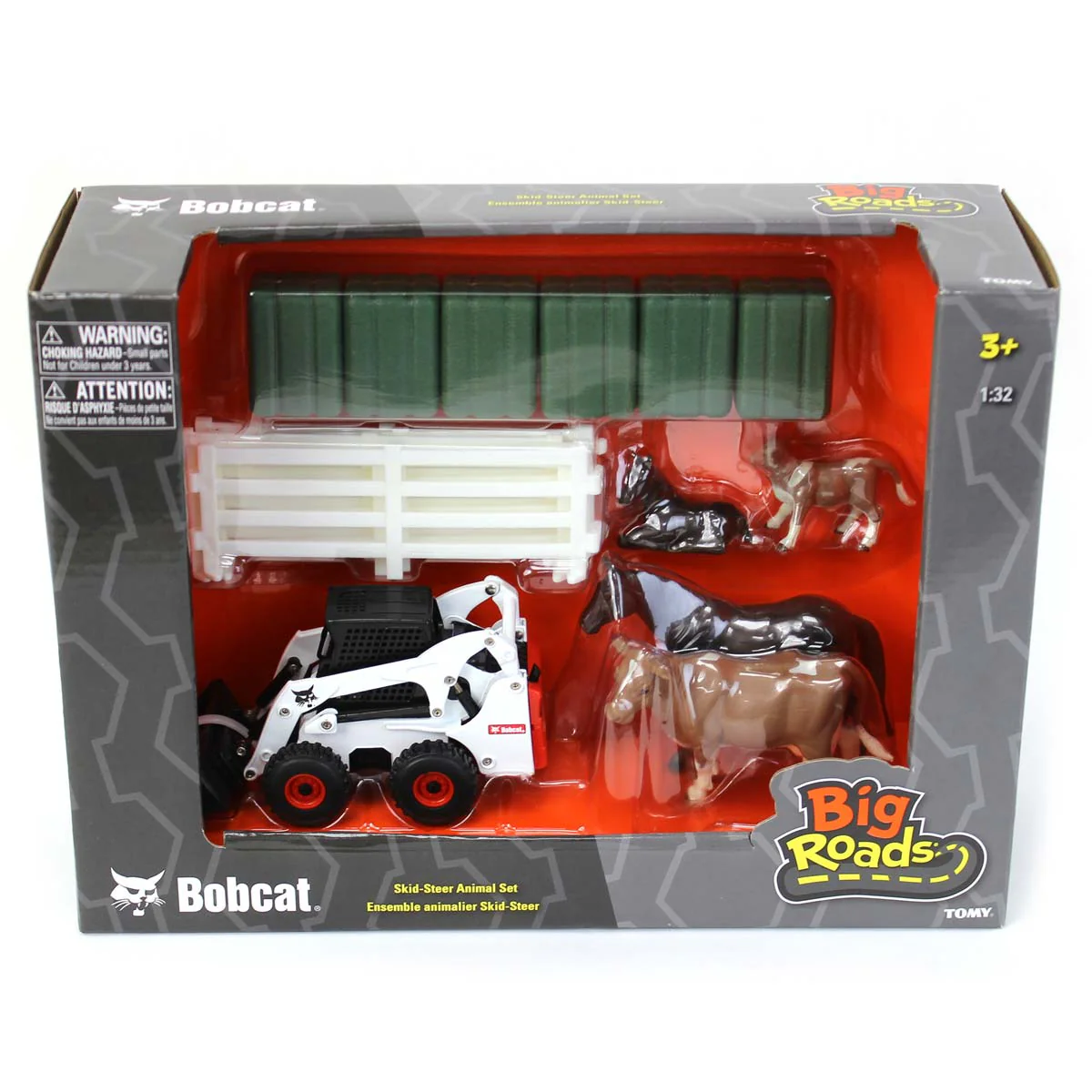 1/32 Bobcat Hobby Set with S450 Skid Loader, Animals, Square Bales & Fence by ERTL - Image 3