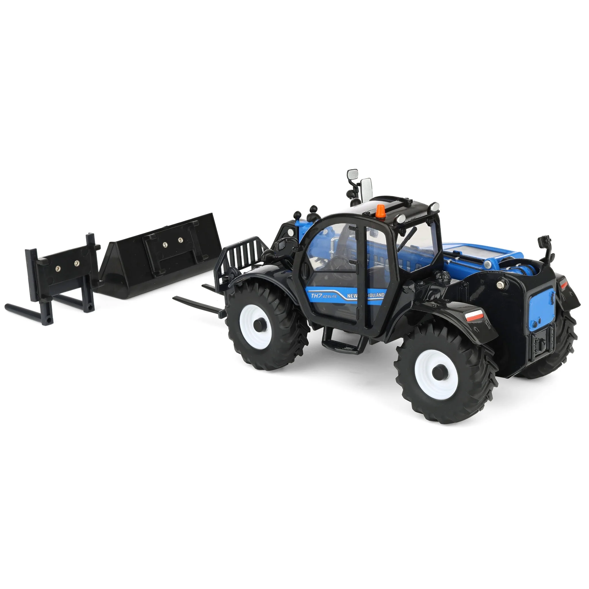 1/32 New Holland Blue TH7.42 Telehandler with (3) Attachments by ERTL - Image 4