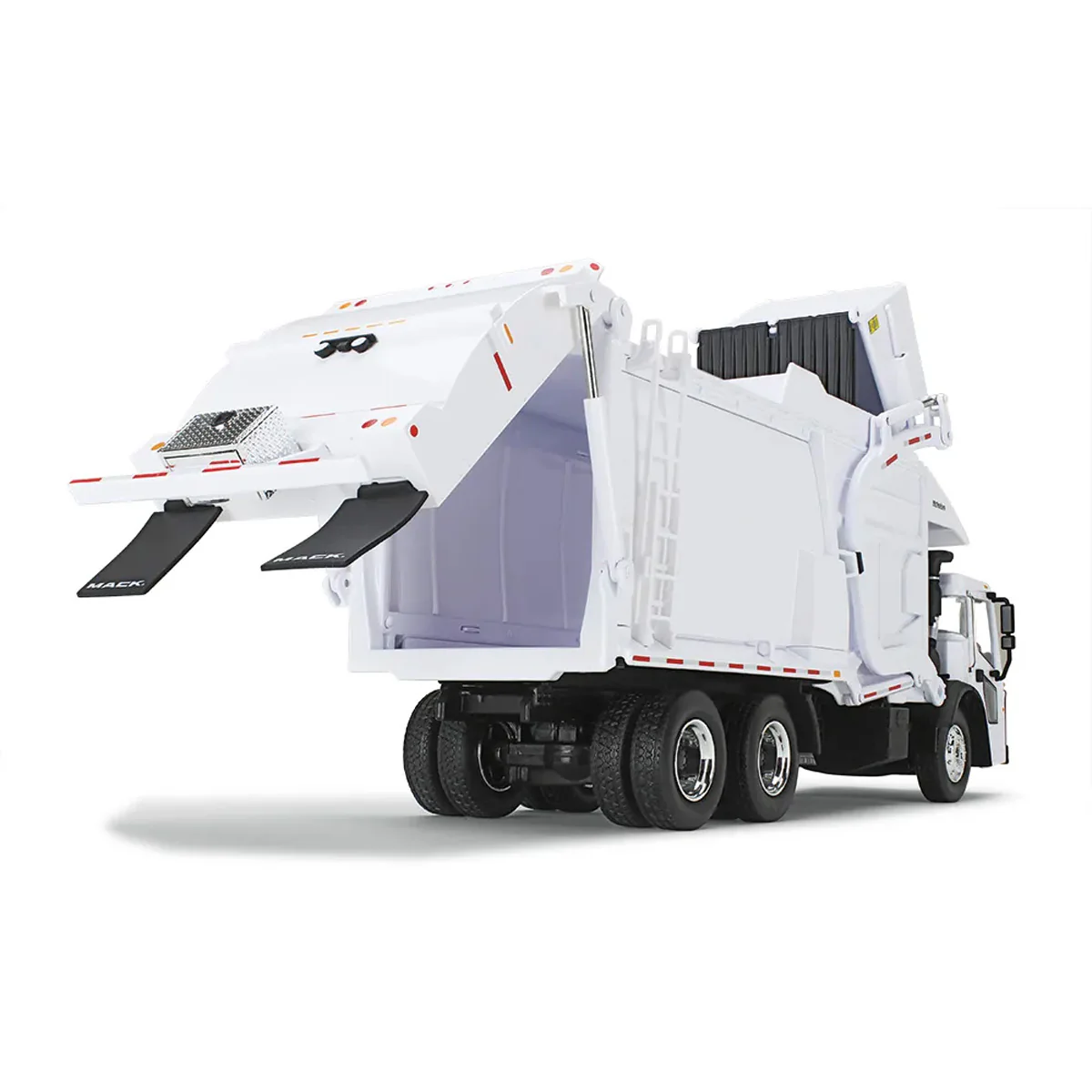 1/34 White Mack LR Truck with McNeilus Meridian Front Loader & Dumpster by First Gear - Image 4