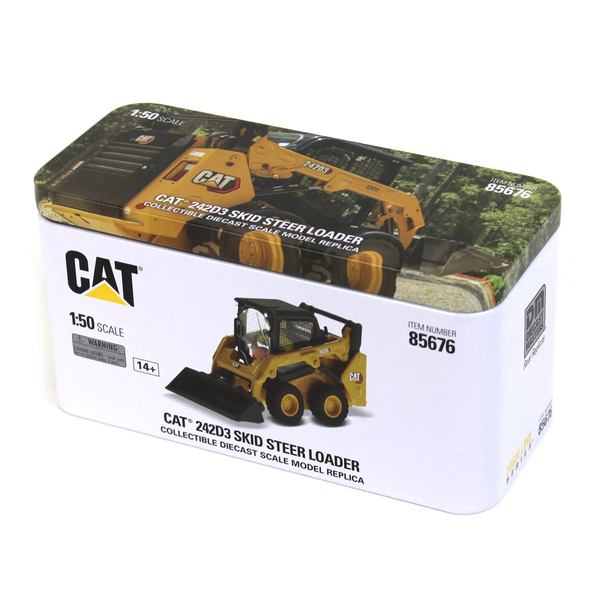 1/50 CAT 242D3 Skid Steer Loader with Bucket, Fork & Grapple Bucket by Diecast Masters - Image 8