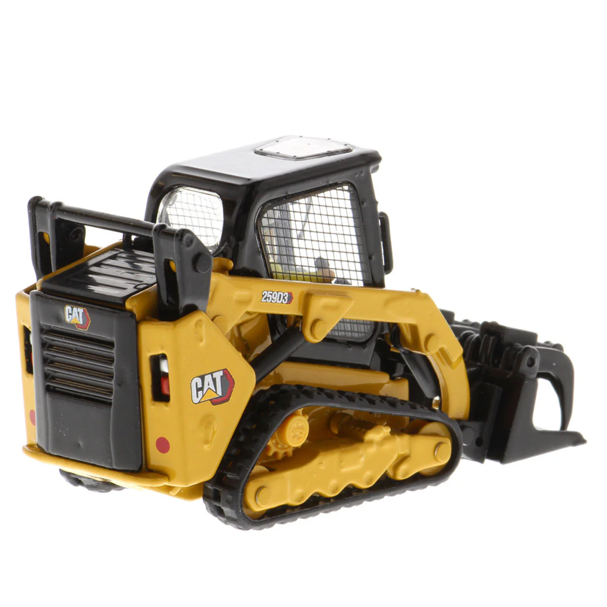 1/50 CAT 259D3 Compact Track Loader with Bucket, Fork & Grapple Bucket by Diecast Masters - Image 6