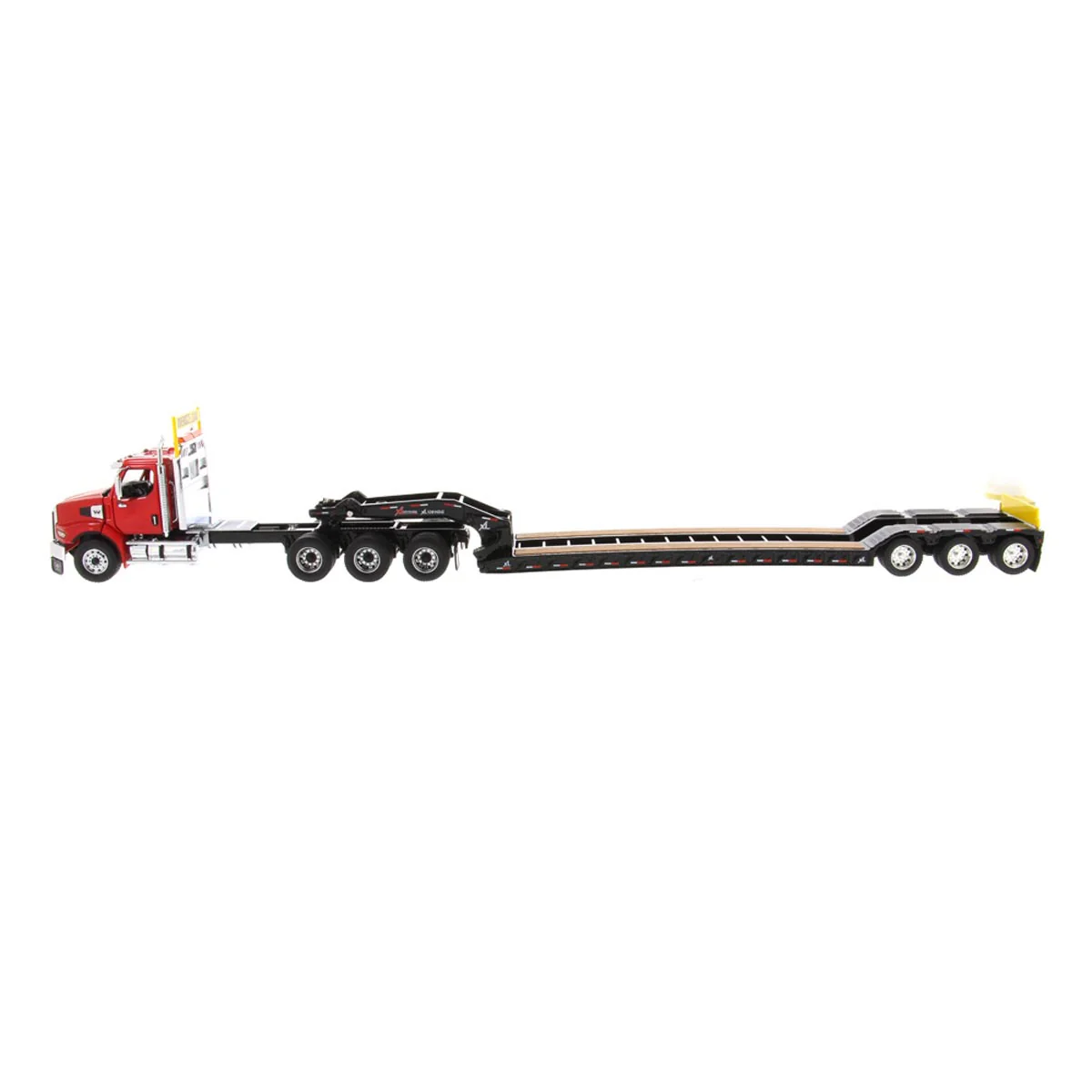 1/50 Red Western Star 49X SB Semi Truck & XL 120 HDG Trailer with Boosters by Diecast Masters - Image 4