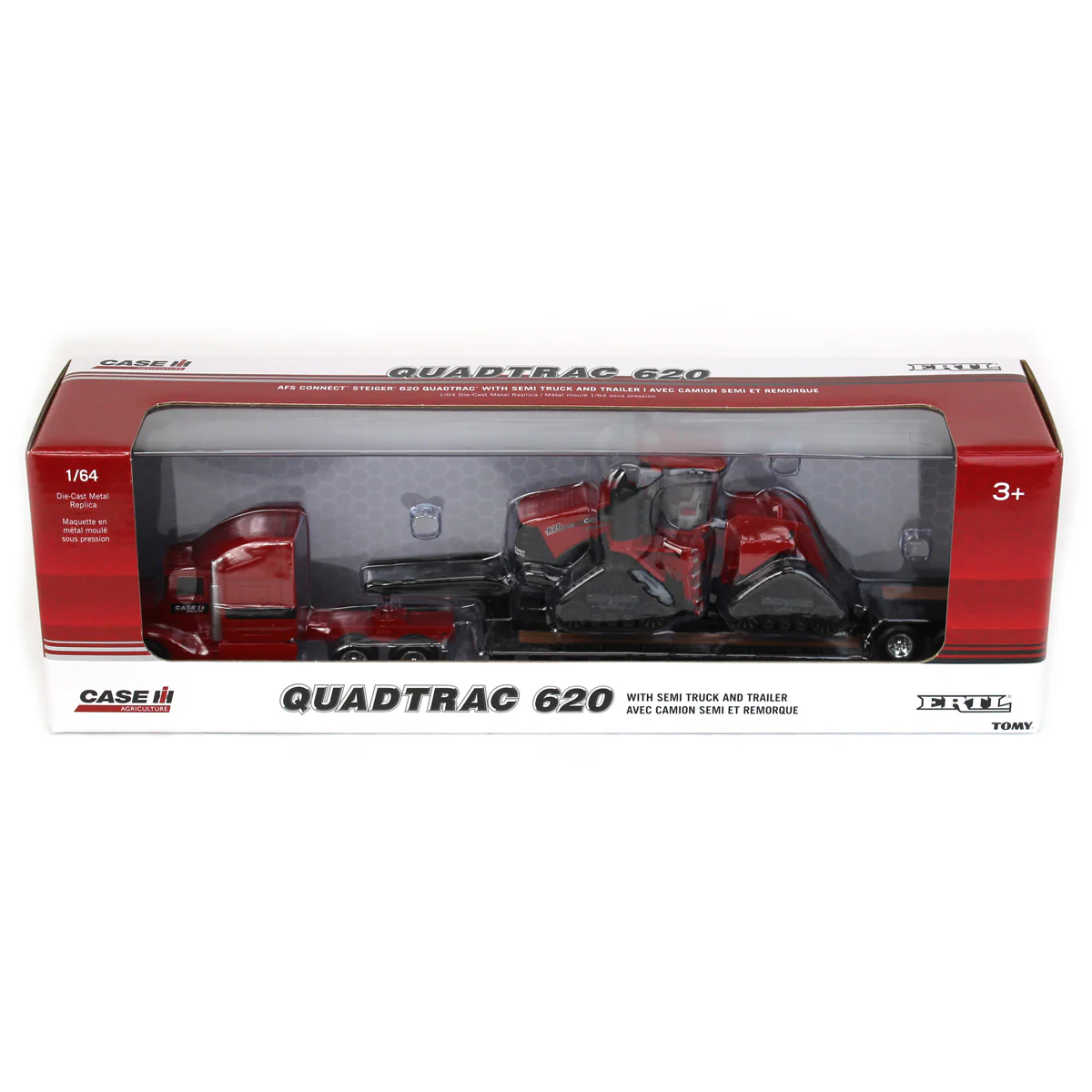 1/64 Case IH AFS Connect Steiger 620 Quadtrac Tractor with Semi Truck & Lowboy Trailer by ERTL - Image 6