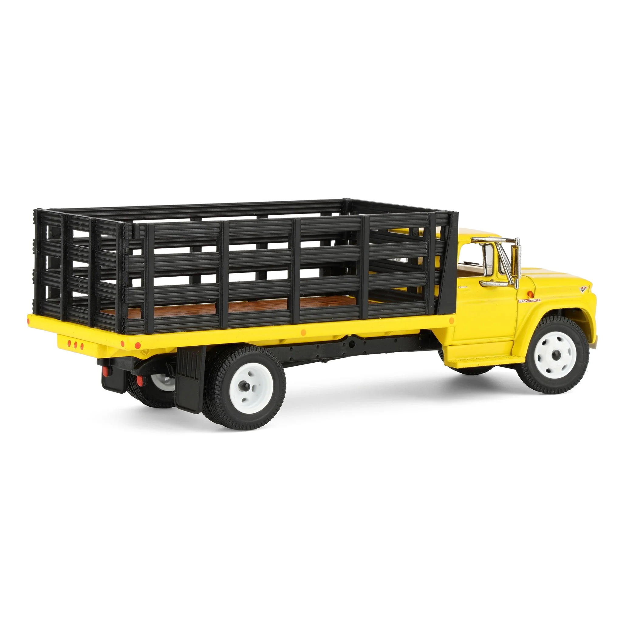 1/64 GMC 4000 Stake Truck, Bright Yellow & Black, DCP by First Gear - Image 3