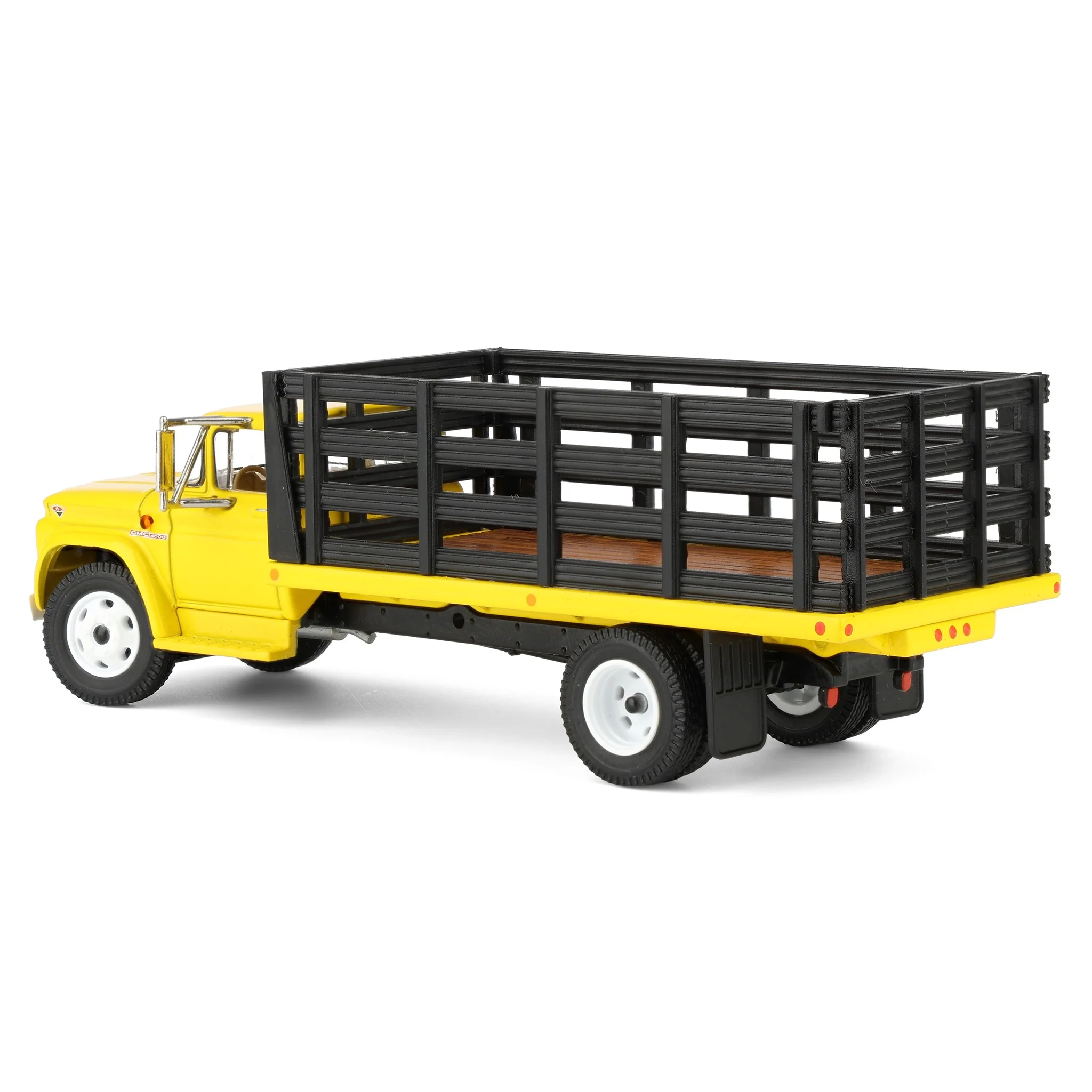 1/64 GMC 4000 Stake Truck, Bright Yellow & Black, DCP by First Gear - Image 4