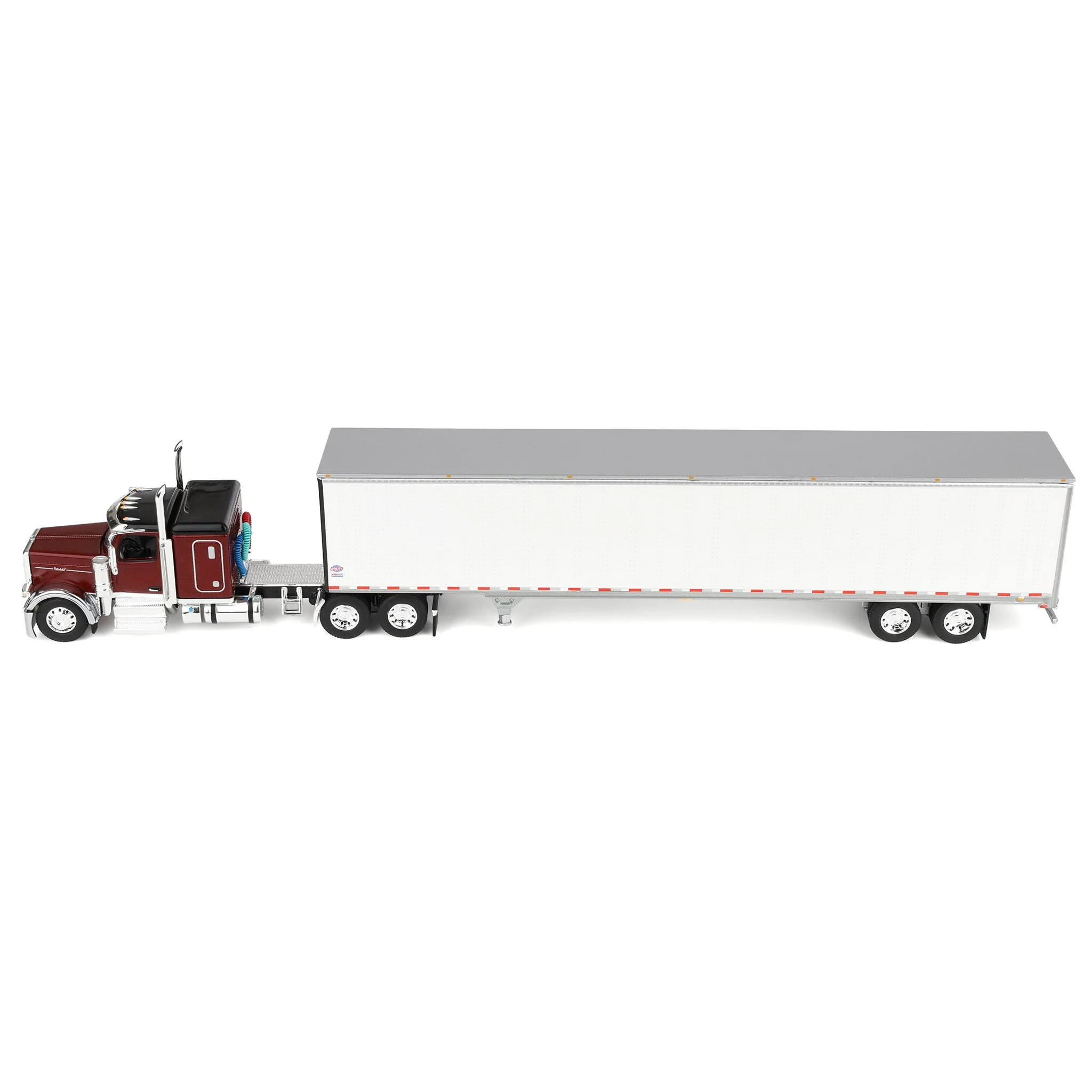 1/64 Peterbilt 589 Semi Truck with 58in Flattop Sleeper & 53ft Utility Trailer, Legendary Red, DCP by First Gear - Image 5