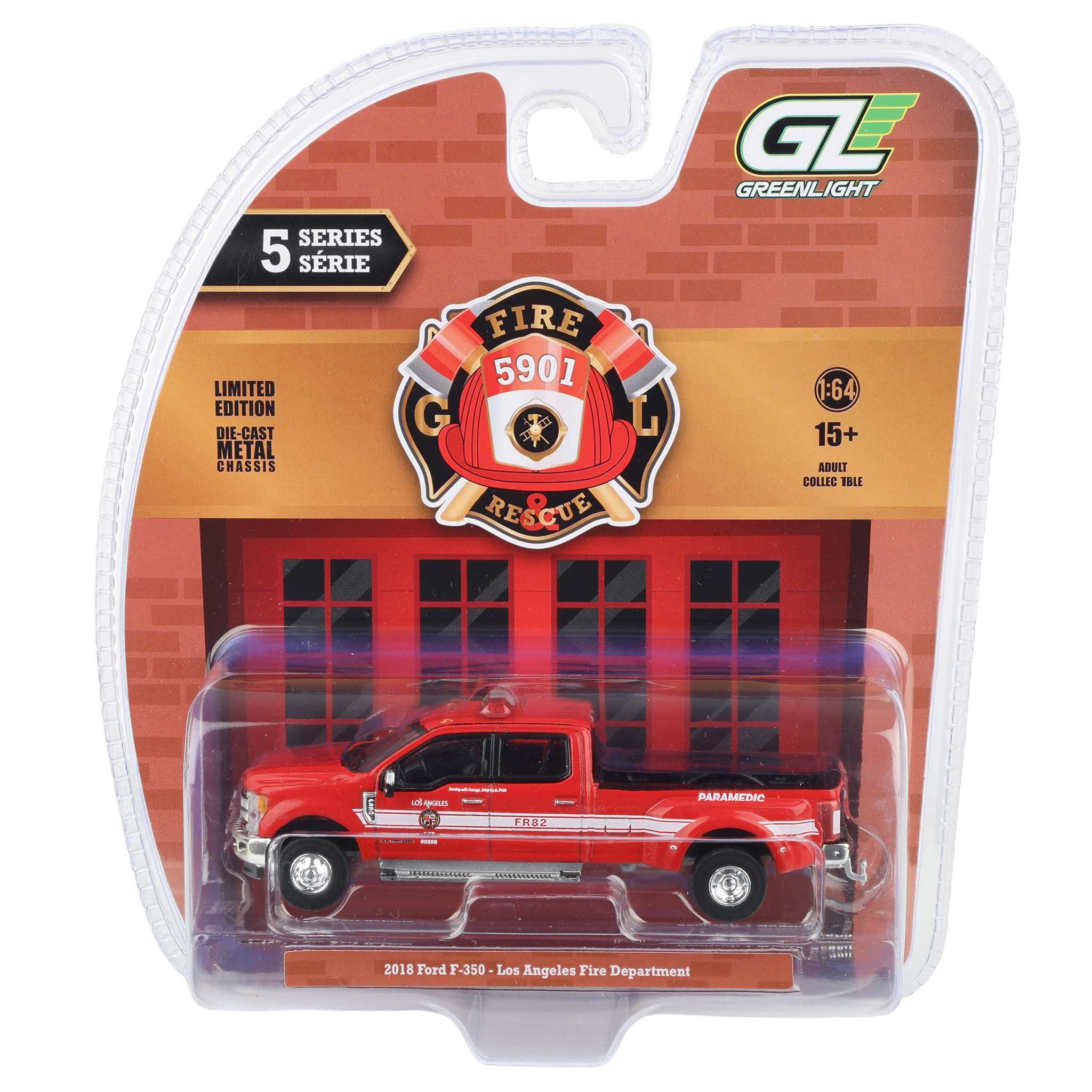 1/64 2018 Ford F-350, Los Angeles Fire Department, Fire & Rescue Series 5 - Image 5