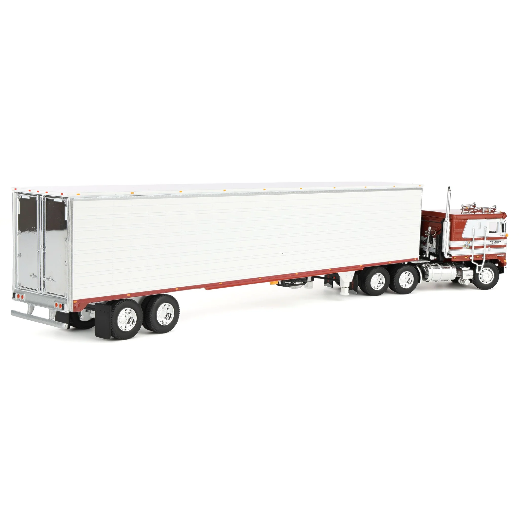 1/64 Jim Skrinar's Kenworth K100 COE Semi Truck with 53ft Utility Reefer Trailer, Red's Favorites, DCP by First Gear - Image 3