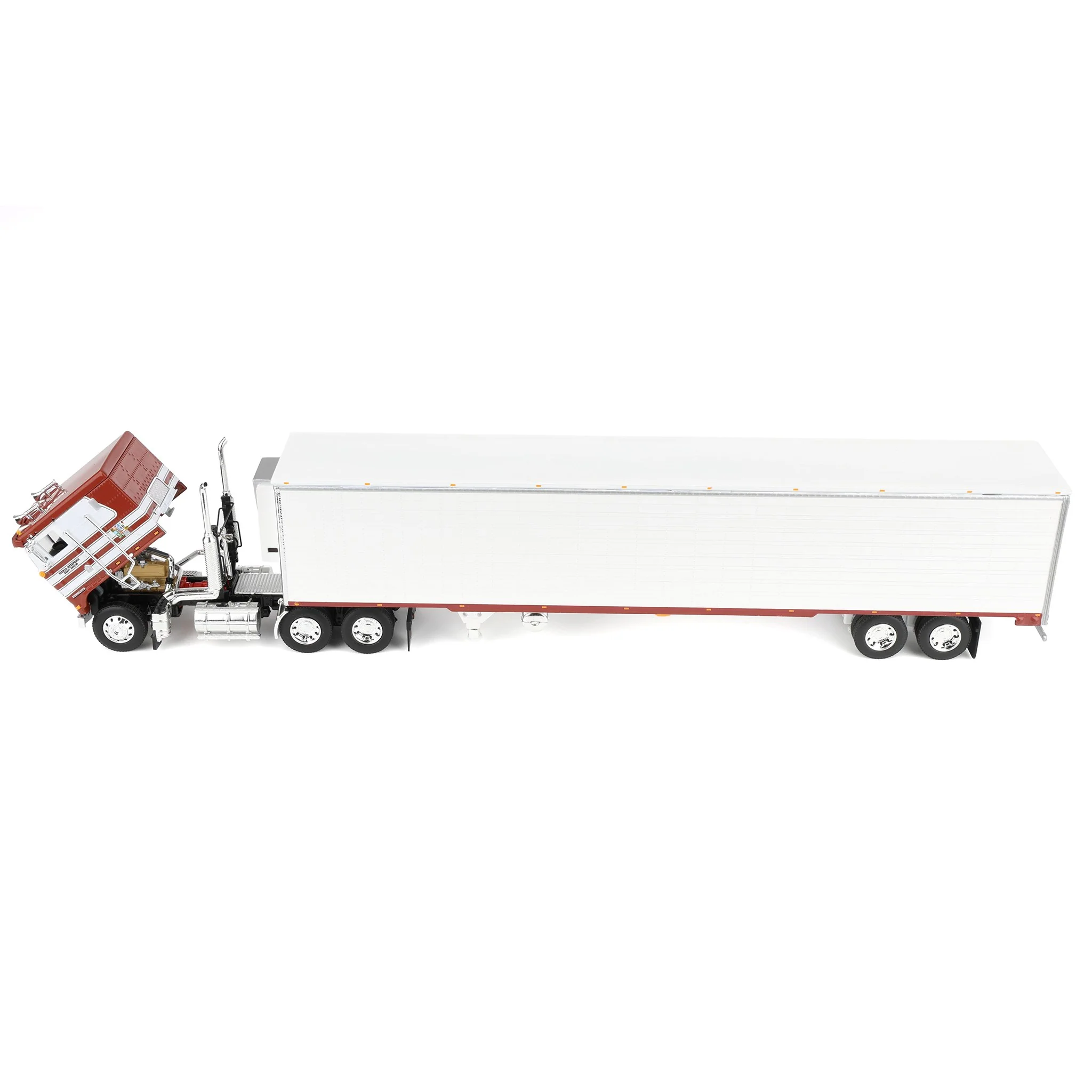 1/64 Jim Skrinar's Kenworth K100 COE Semi Truck with 53ft Utility Reefer Trailer, Red's Favorites, DCP by First Gear - Image 5